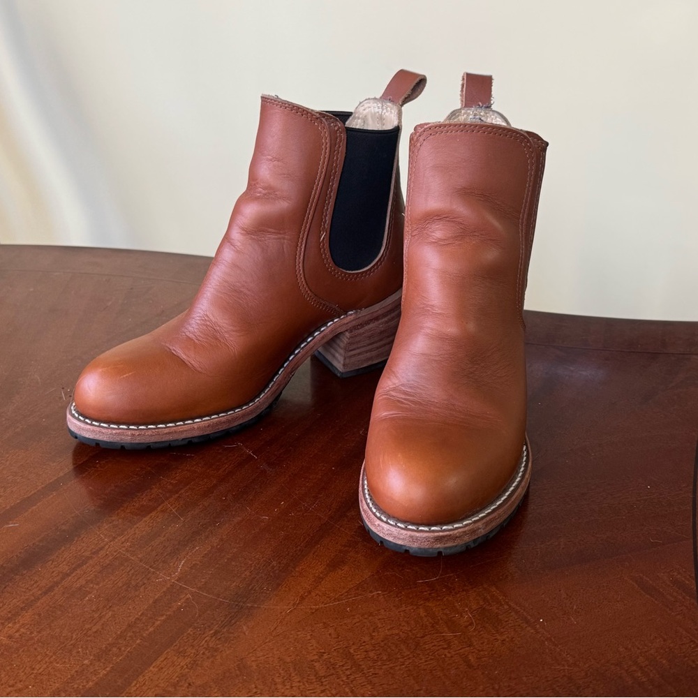 Red Wing Shoes Harriet Tan Leather Ankle Booties